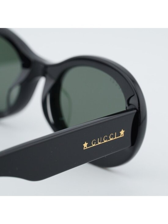Gucci GG1587SA 001 Sunglasses Black Oval Frame, Grey Lenses main image 11